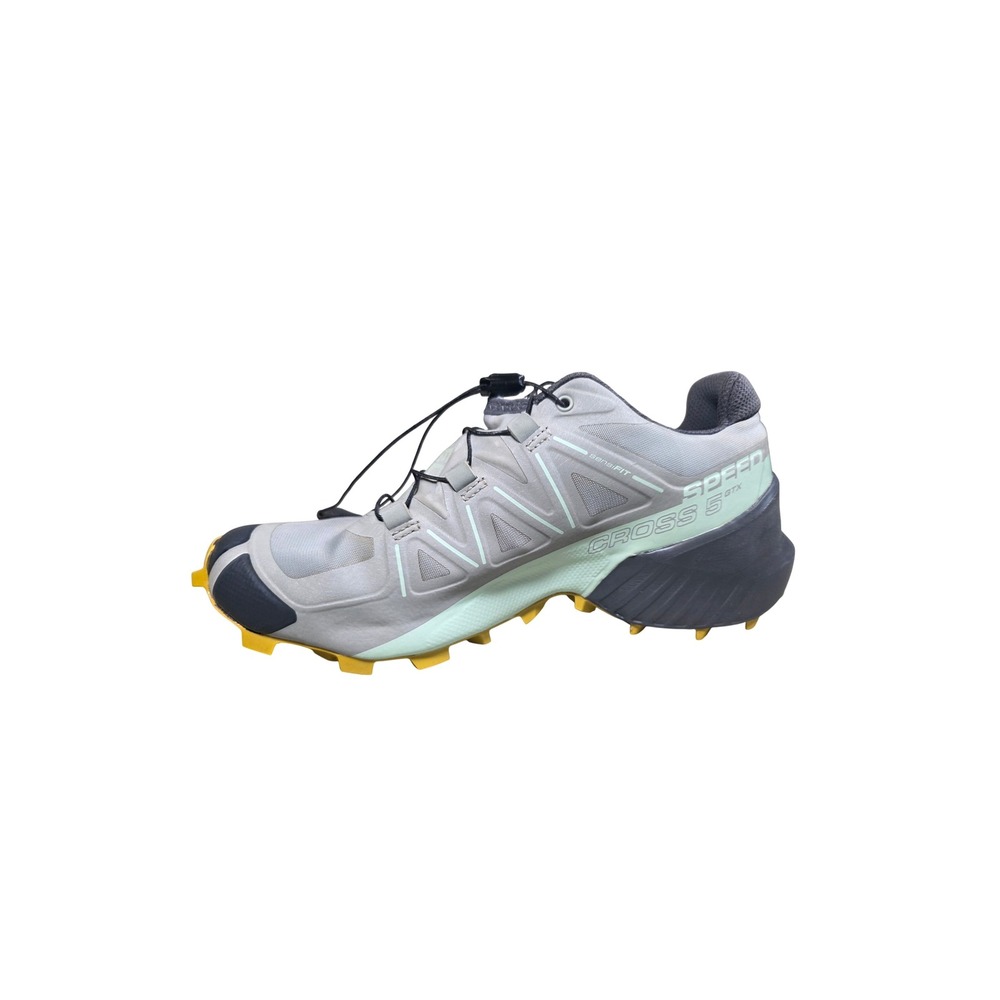 Salomon Trail Running Shoes White Gray Yellow Accent - Picture 4 of 12